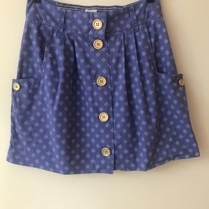 Cooperative High Waist Skirt, Pockets Gold Buttons